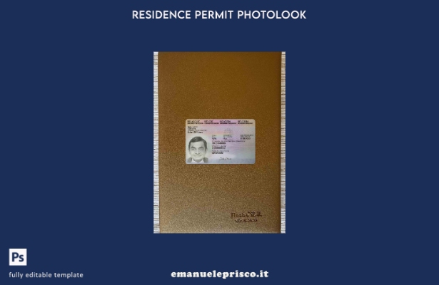Carta di residenza belga in stile verificato, modello FRONTALE photolook present